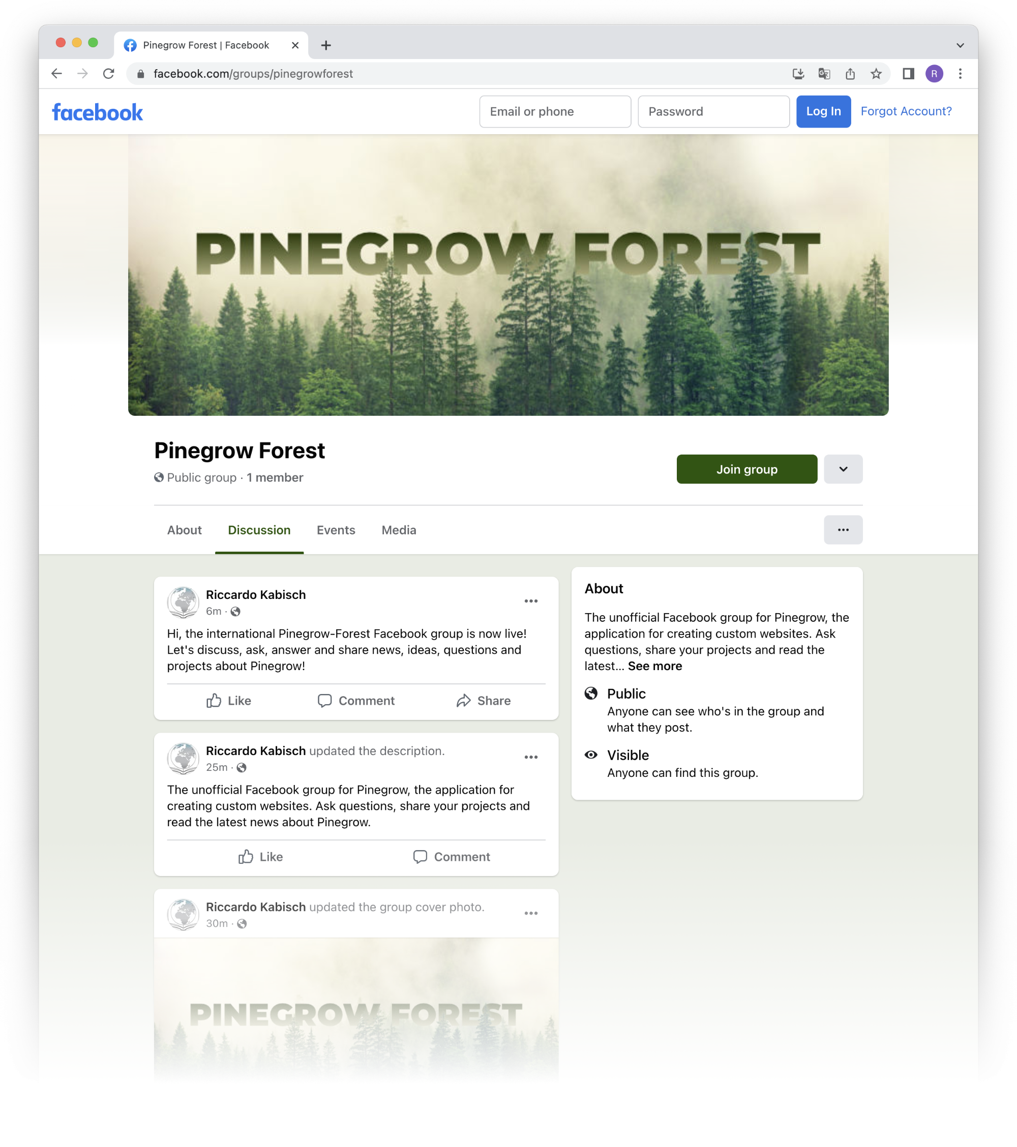Pinegrow Forest Facebook group with help, tips and tricks around Pinegrow
