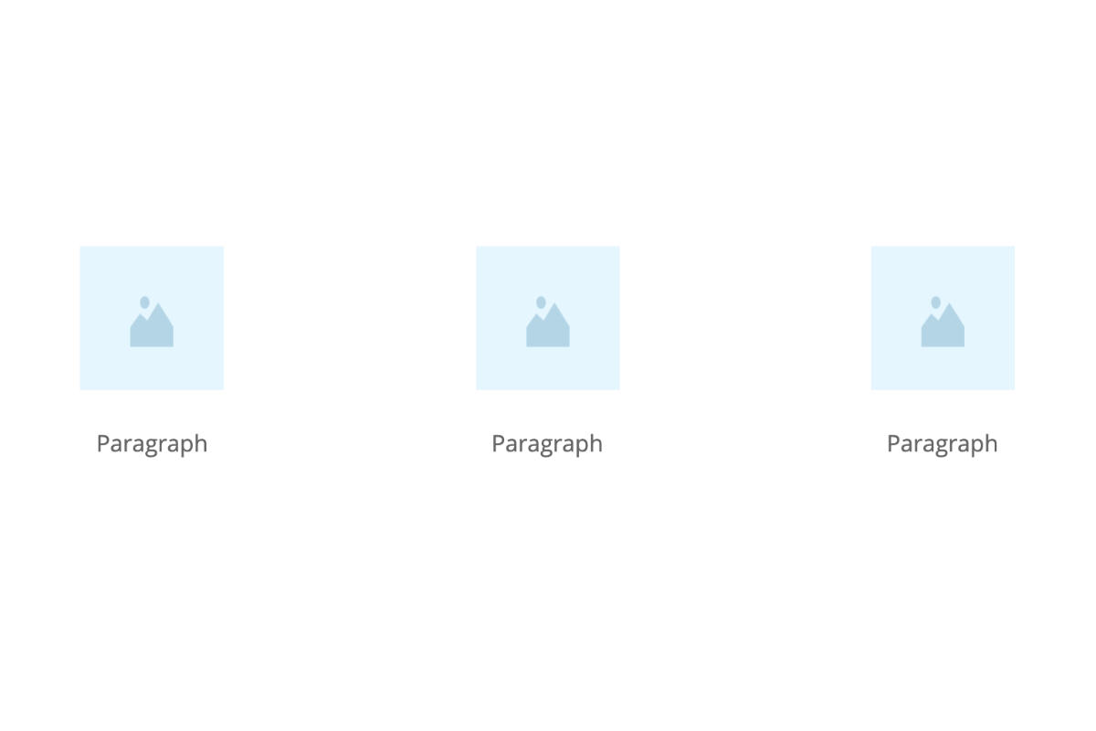 Icons - Drei Symbole mit Text nebeneinander - Pinegrow Forest Basic Komponente