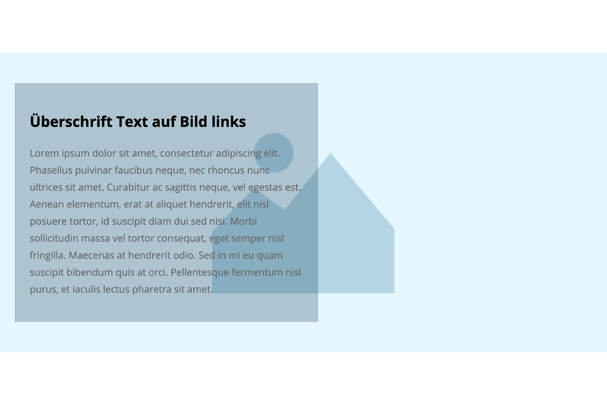 Text als halbtransparenter Overlay auf Bild - Pinegrow Forest Basic Komponente